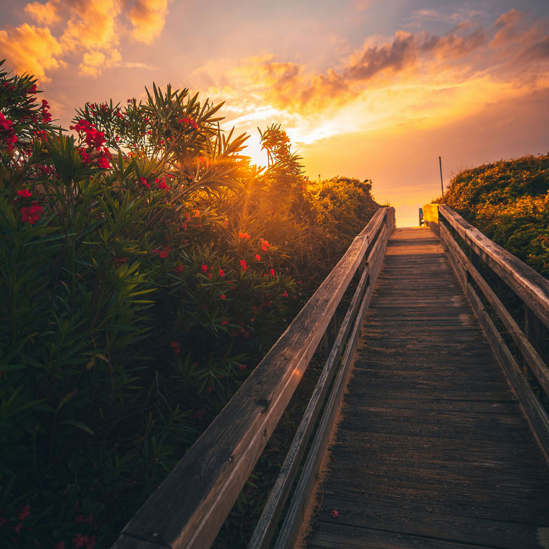 steps going up on a beach